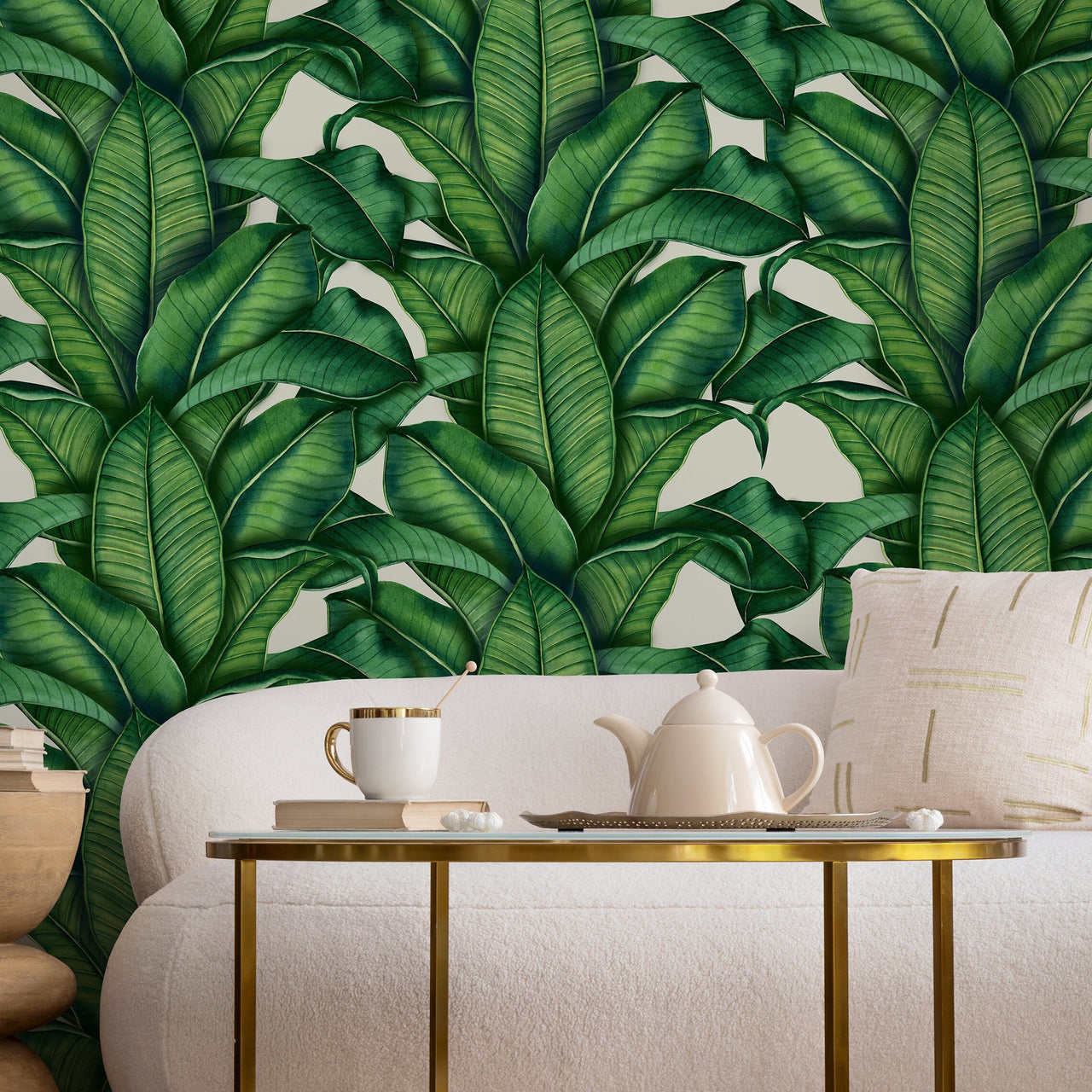 Wallpaper Peel and Stick Wallpaper Removable Wallpaper Home Decor Wall Art Wall Decor Room Decor / Tropical Banana Leaf Wallpaper - A256