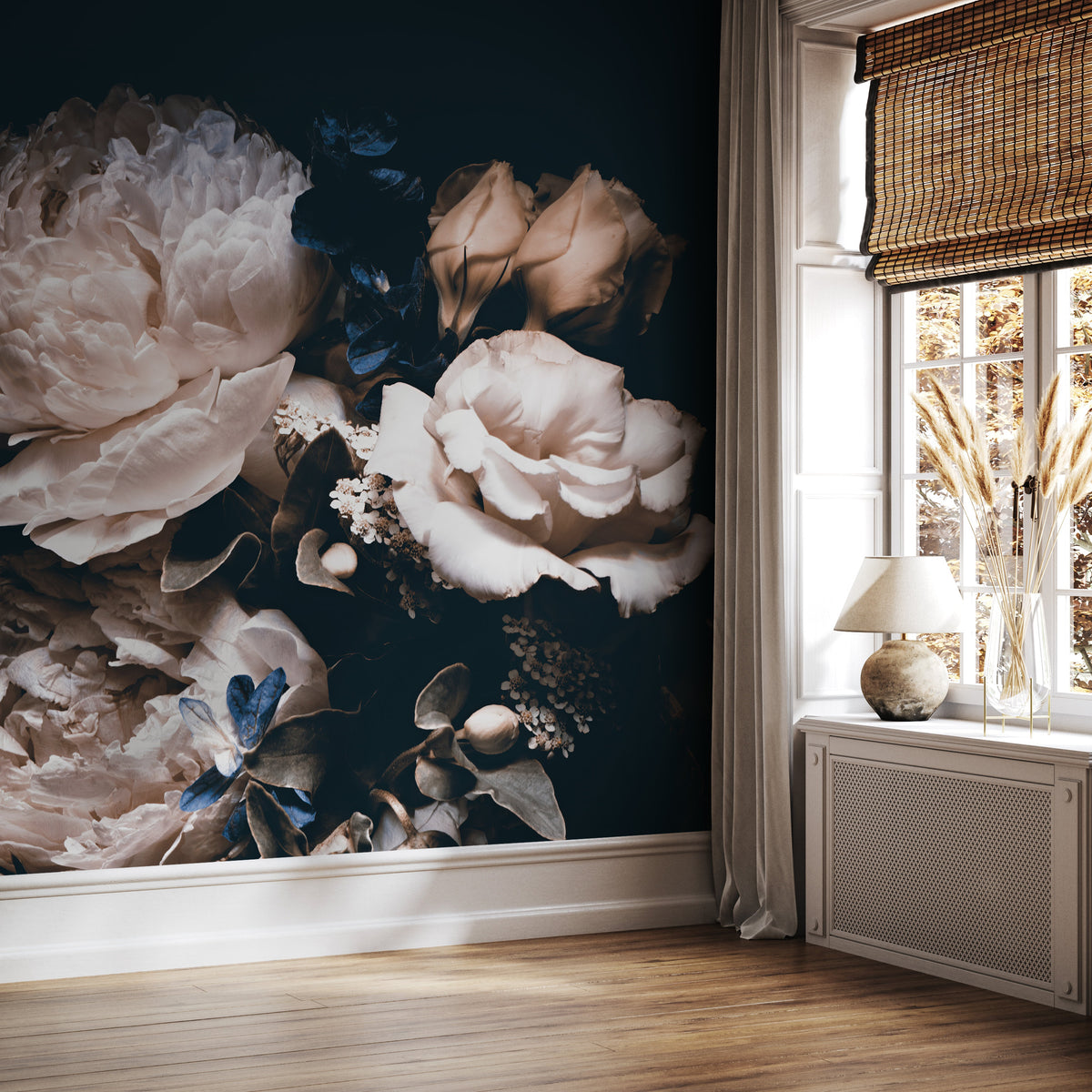 Wallpaper Removable Wallpaper Peel and Stick Wallpaper Wall Decor Home Decor Wall Art Room Decor / Roses Mural Wallpaper - A344