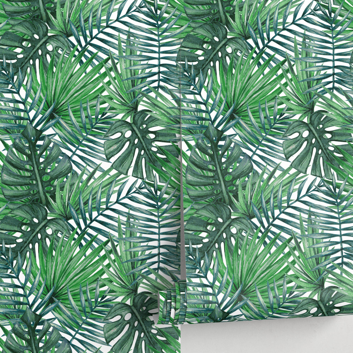 Wallpaper Peel and Stick Wallpaper Removable Wallpaper Home Decor Wall Art Wall Decor Room Decor / Tropical Leaves Wallpaper - A101