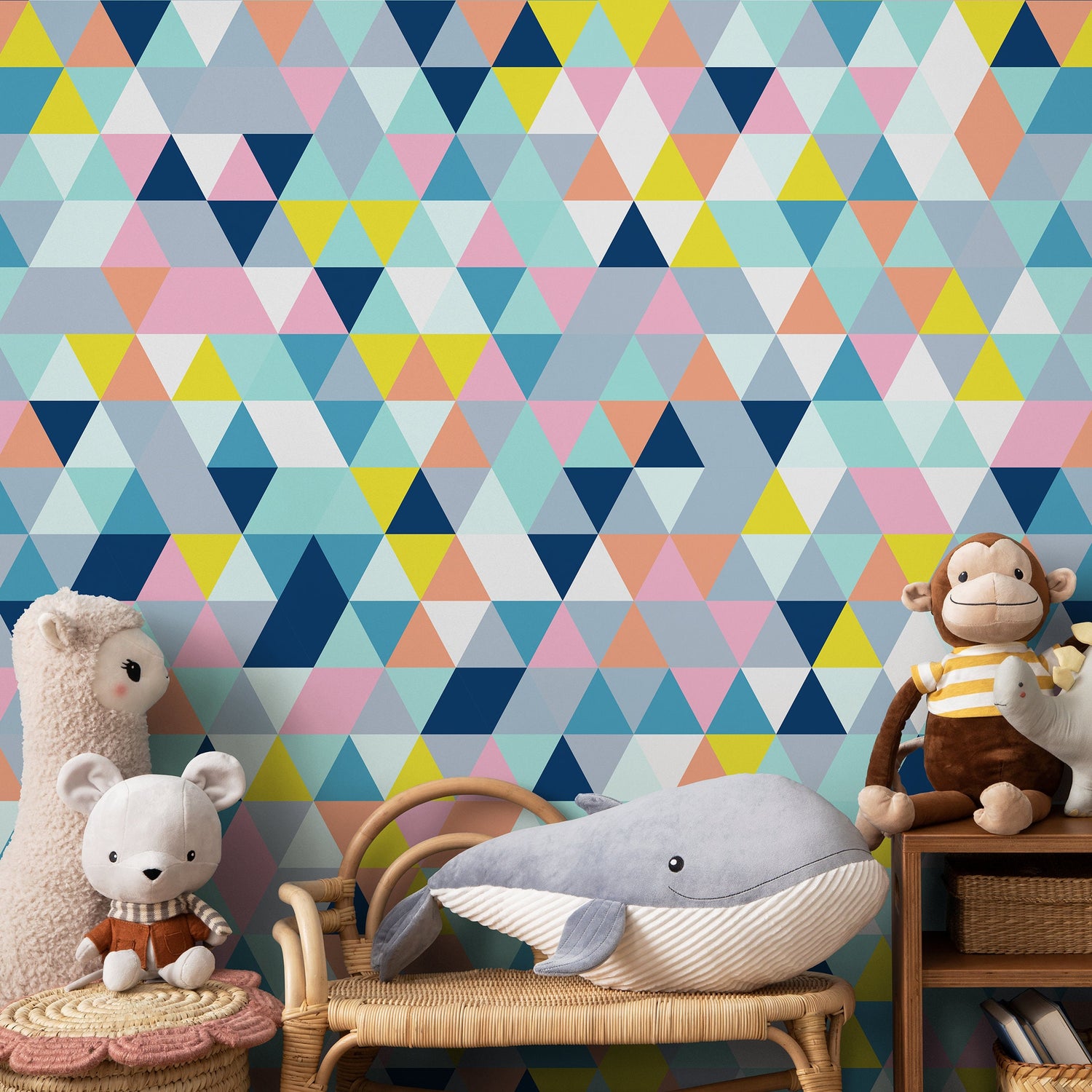 Wallpaper Peel and Stick Wallpaper Removable Wallpaper Home Decor Wall Art Wall Decor Room Decor / Colorful Triangle Wallpaper - A876