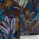 Wallpaper Peel and Stick Wallpaper Removable Wallpaper Home Decor Wall Art Wall Decor Room Decor / Dark Tropical Leaves Wallpaper - A763