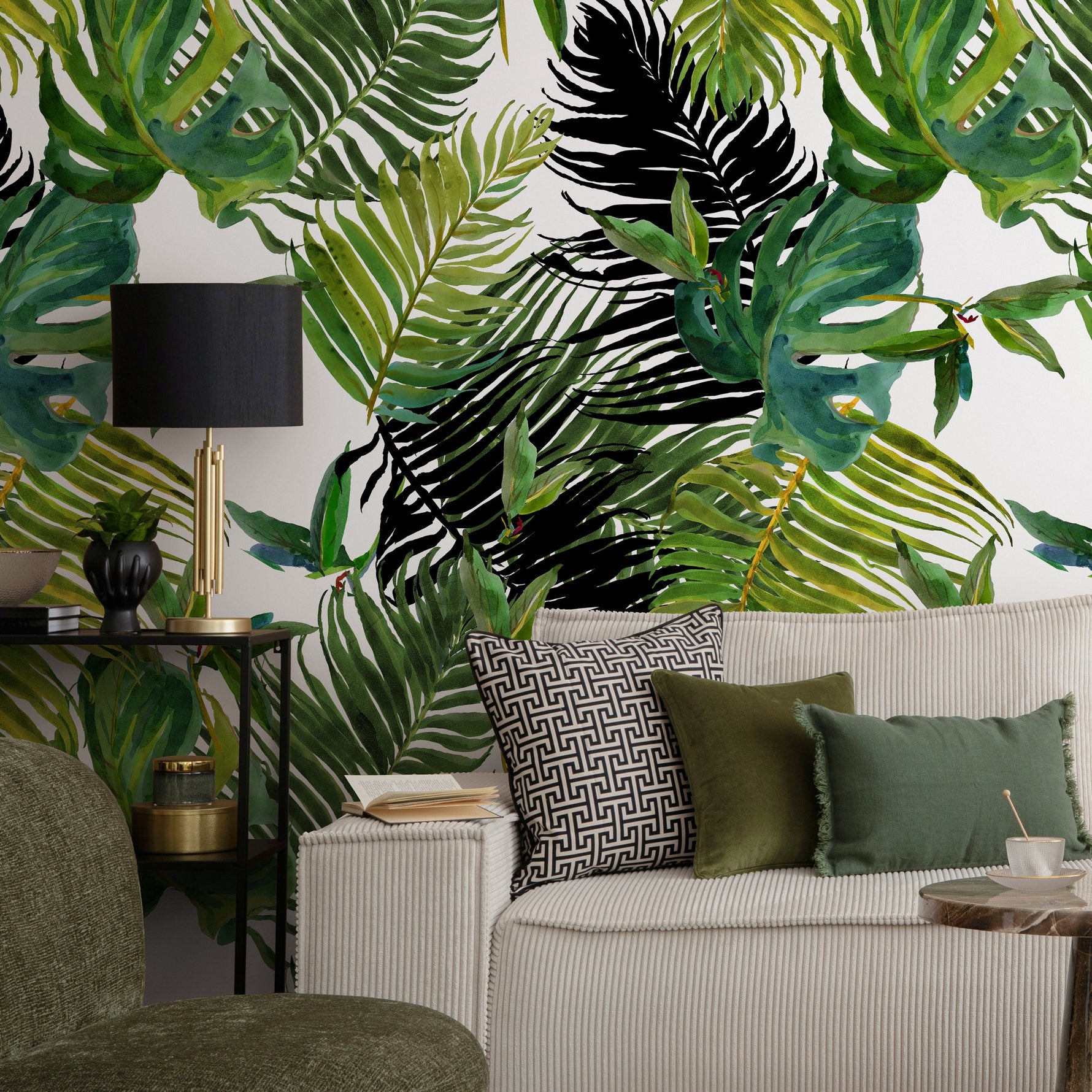 Wallpaper Peel and Stick Wallpaper Removable Wallpaper Home Decor Wall Art Wall Decor Room Decor / Tropical Jungle Leaves Wallpaper - A767