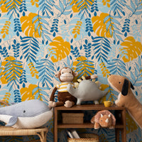 Thumbnail for Wallpaper Peel and Stick Wallpaper Removable Wallpaper Home Decor Wall Art Wall Decor Room Decor / Boho Tropical Leaves Wallpaper - A808