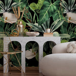 Wallpaper Peel and Stick Wallpaper Removable Wallpaper Home Decor Wall Art Wall Decor Room Decor / Tropical Jungle Leaves Wallpaper - A843