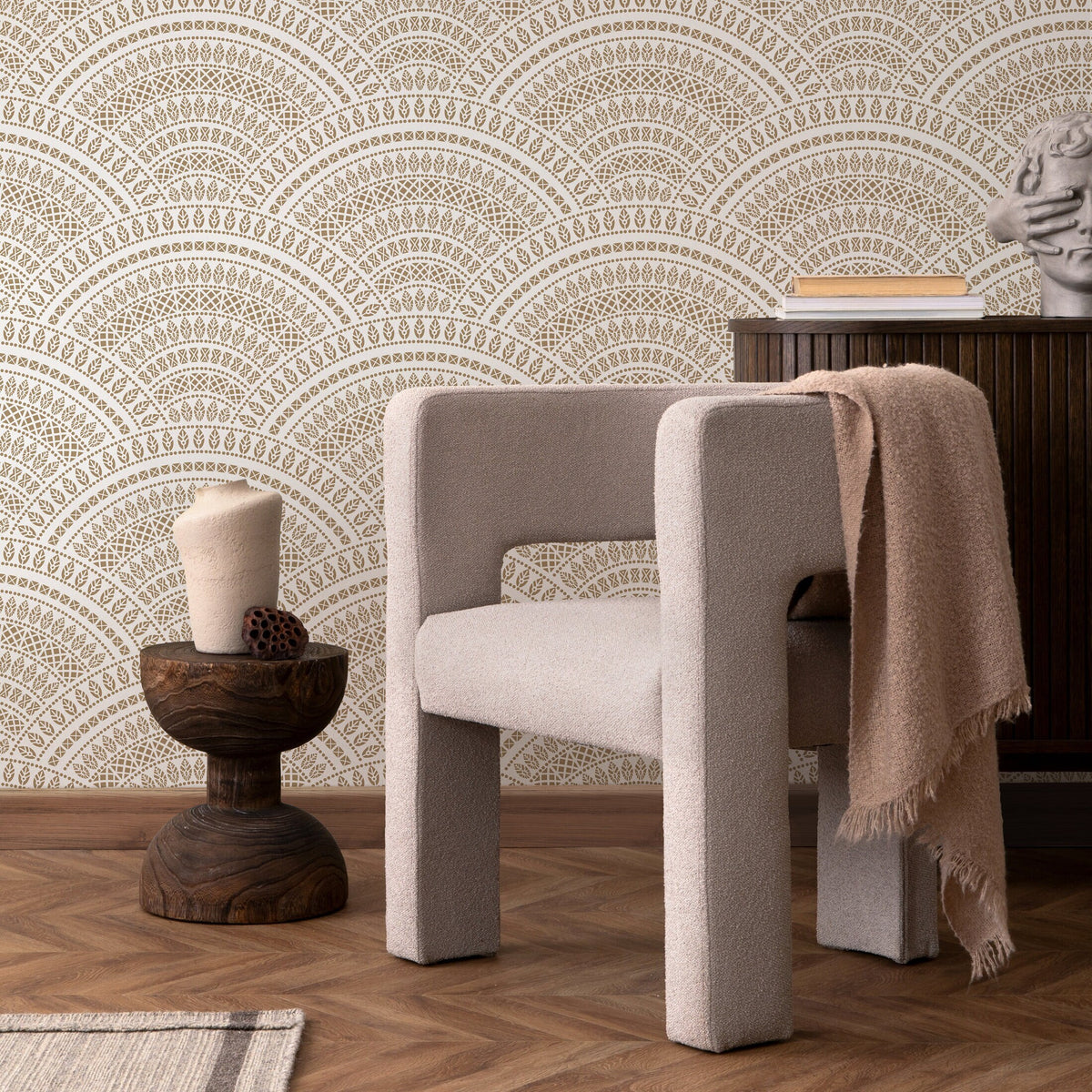 Elegant Geometric Lace Wallpaper - A140