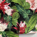 Wallpaper Peel and Stick Wallpaper Removable Wallpaper Home Decor Wall Art Wall Decor Room Decor / Roses and Leaf Wallpaper - A847