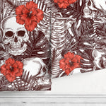 Removable Wallpaper Peel and Stick Wallpaper Wall Paper Wall Mural - Tropical Skulls Wallpaper - A445