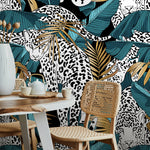 Jaguar Wallpaper, Animal Mural, Peel and Stick Wallpaper, Wall Paper Removable, Wallpaper - B537