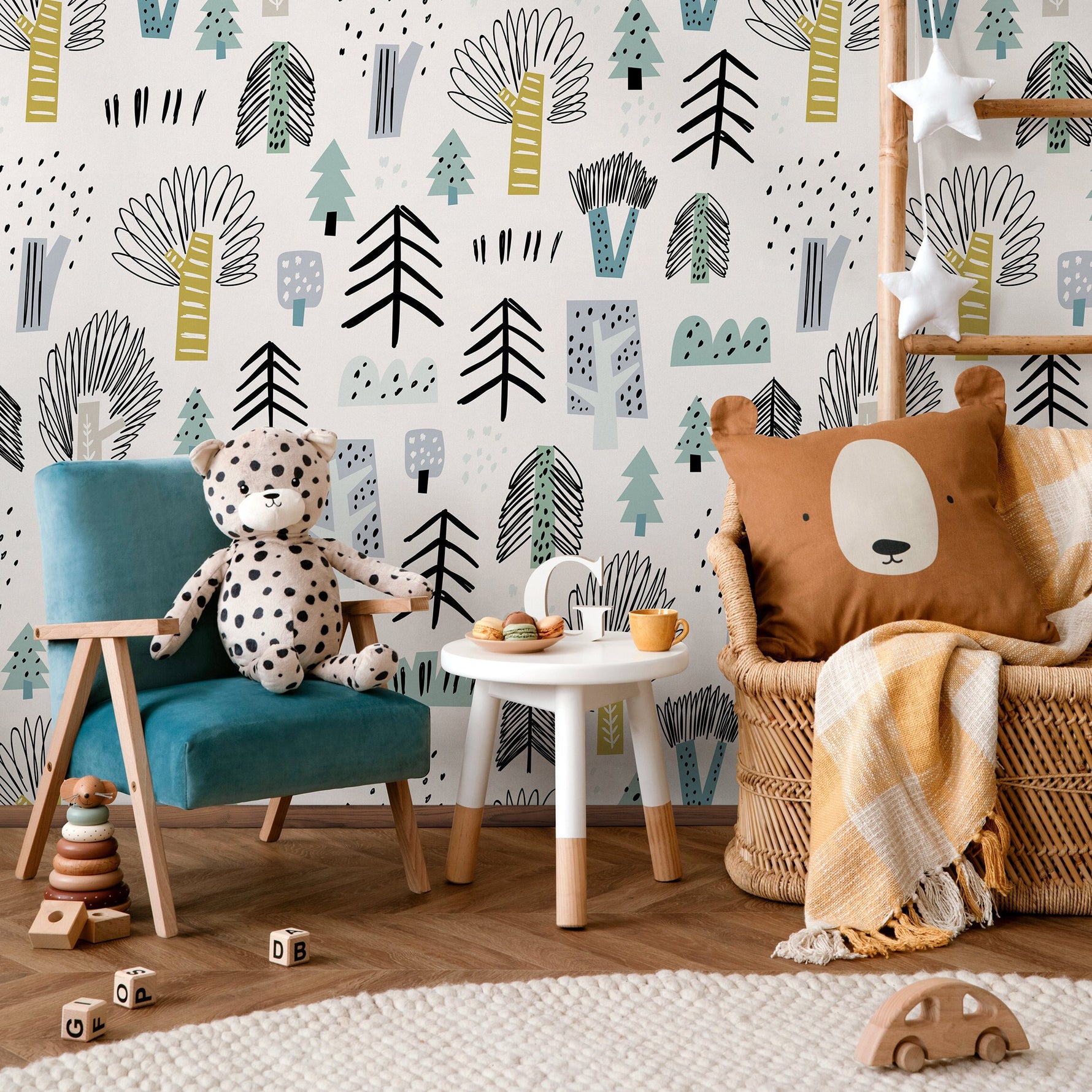 Removable Wallpaper Scandinavian Wallpaper Plants Wallpaper Peel and Stick Wallpaper Wall Paper - A675