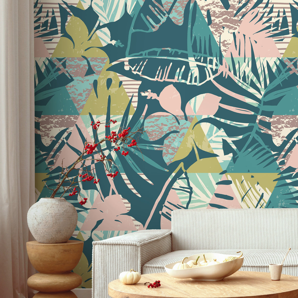 Tropical Wallpaper, Monstera Wallpaper, Wall Decor, Peel and Stick, Removable Wallpaper, Mural Wallpaper - A893