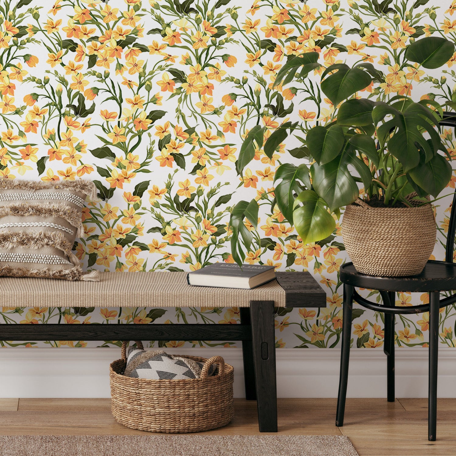 Sunny Floral Delight Wallpaper - A121