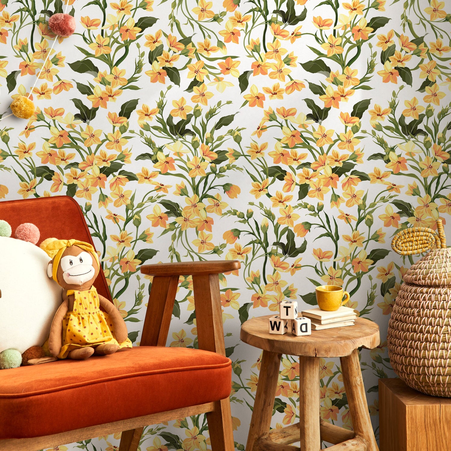 Sunny Floral Delight Wallpaper - A121