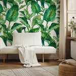 Wallpaper Peel and Stick Wallpaper Removable Wallpaper Temporary Wallpaper Home Decor Room Decor / Tropical Botanical Leaf - A205