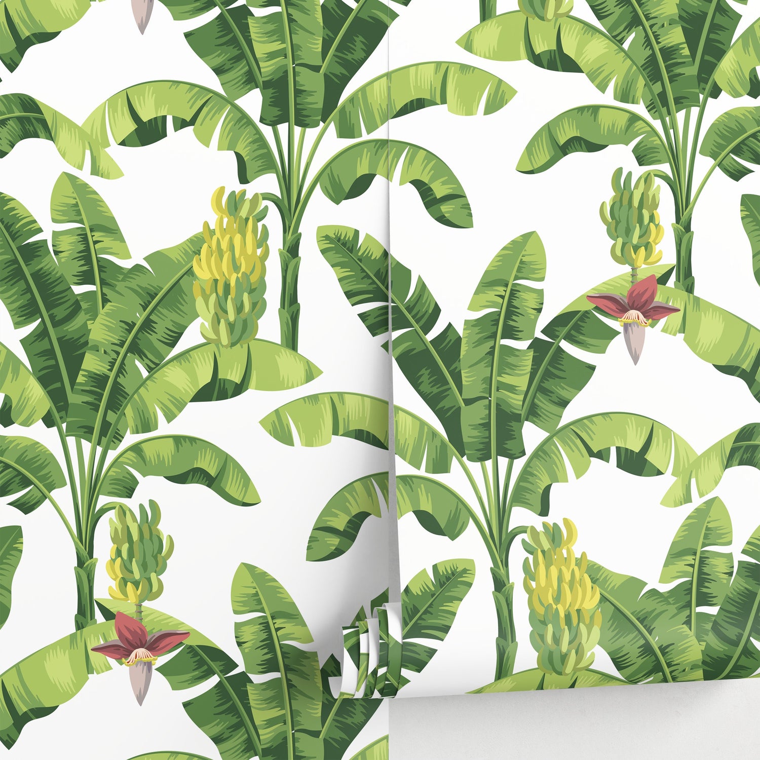 Wallpaper Peel and Stick Wallpaper Removable Wallpaper Home Decor Wall Art Wall Decor Room Decor / Banana Leaves Wallpaper - A207