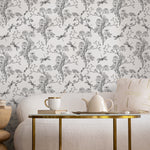 Wallpaper Peel and Stick Wallpaper Removable Wallpaper Home Decor Wall Decor Room Decor / Black and White Chinoiserie Wallpaper - A252