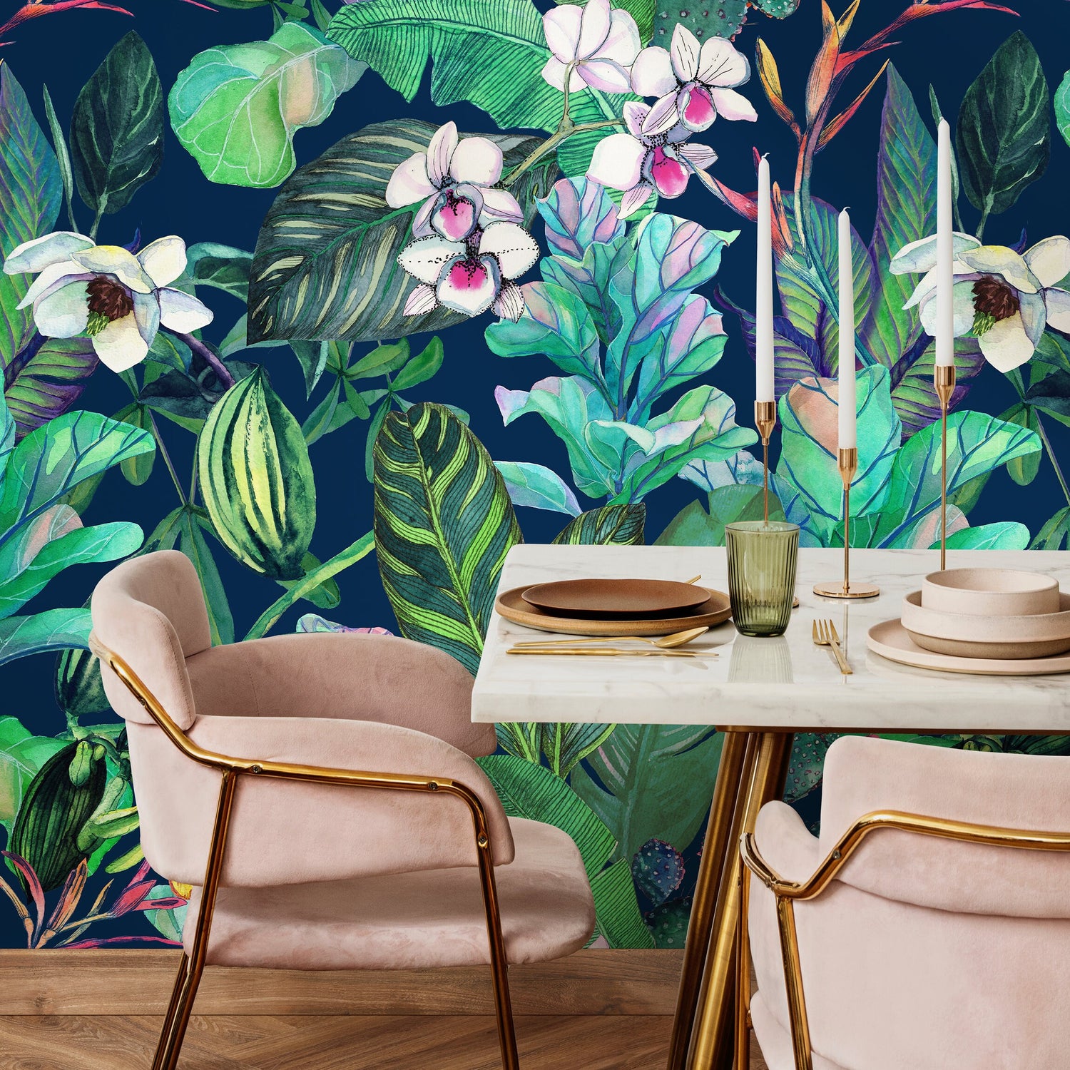 Removable Wallpaper Scandinavian Wallpaper Temporary Wallpaper Colorful Tropical Wallpaper Peel and Stick Wallpaper Wall Paper - B141