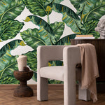 Wallpaper Peel and Stick Wallpaper Removable Wallpaper Home Decor Wall Decor Room Decor / Tropical Banana Leaf Wallpaper - A276