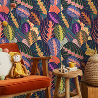 Thumbnail for Wallpaper Peel and Stick Wallpaper Removable Wallpaper Home Decor Room Decor / Colorful Tropical Wallpaper Pop Art Leaf Wallpaper - A796