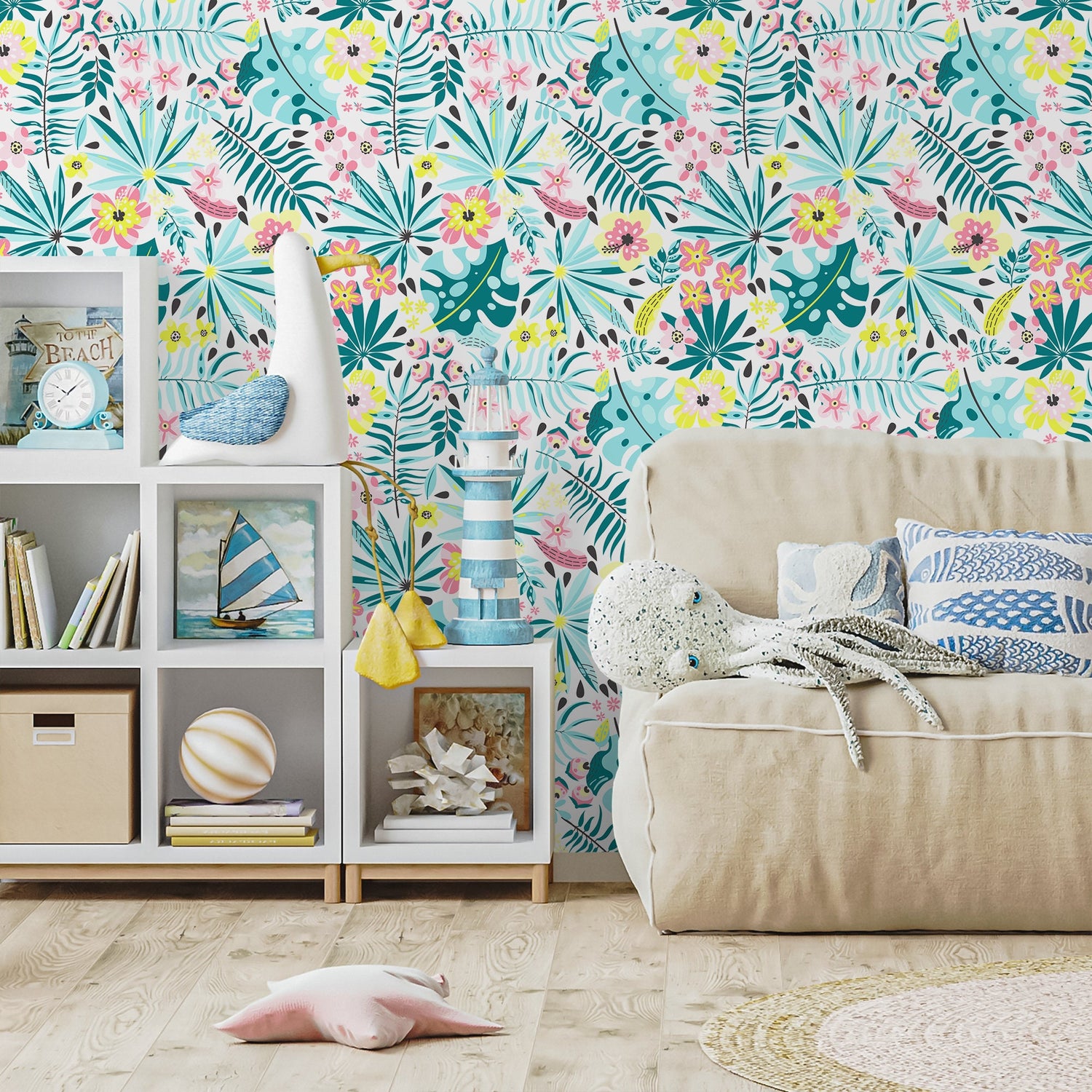 Removable Wallpaper Peel and Stick Wallpaper Wall Paper Wall Mural Temporary Wallpaper Wall Mural, Tropical Hawaiian - A831