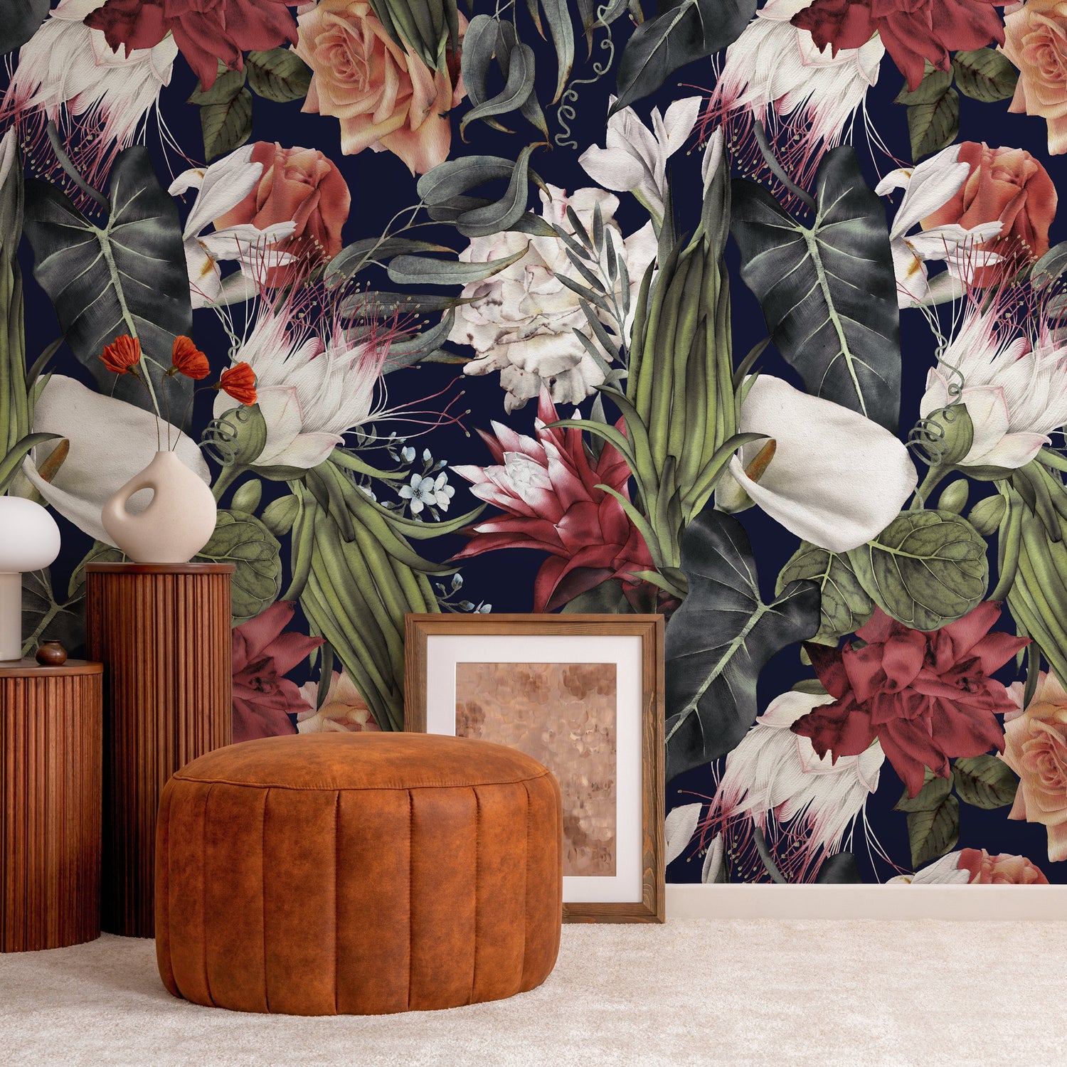 Wallpaper Peel and Stick Wallpaper Removable Wallpaper Home Decor Wall Art Wall Decor Room Decor / Floral Jungle Wallpaper - A845