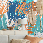 Removable Wallpaper Tropical Wallpaper Temporary Wallpaper Palm Wallpaper Peel and Stick, Contemporary Tropical Wall Paper - A955