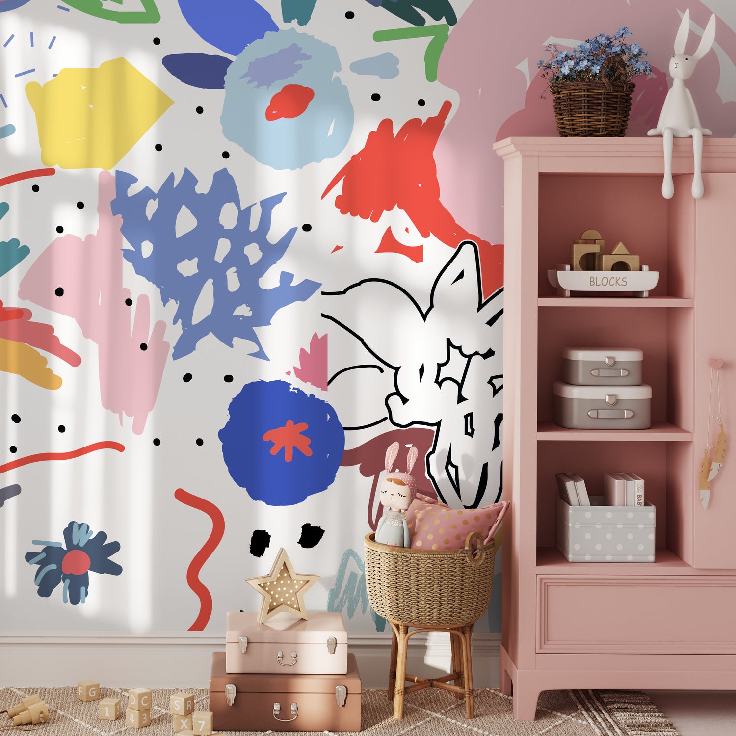 Removable Wallpaper, Scandinavian Wallpaper, Temporary Wallpaper, Peel and Stick Wallpaper, Abstract Mural - B172