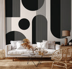 Wallpaper Peel and Stick Wallpaper Removable Wallpaper Home Decor Wall Art Wall Decor Room Decor / Black Geometric Wallpaper - AS2-C481