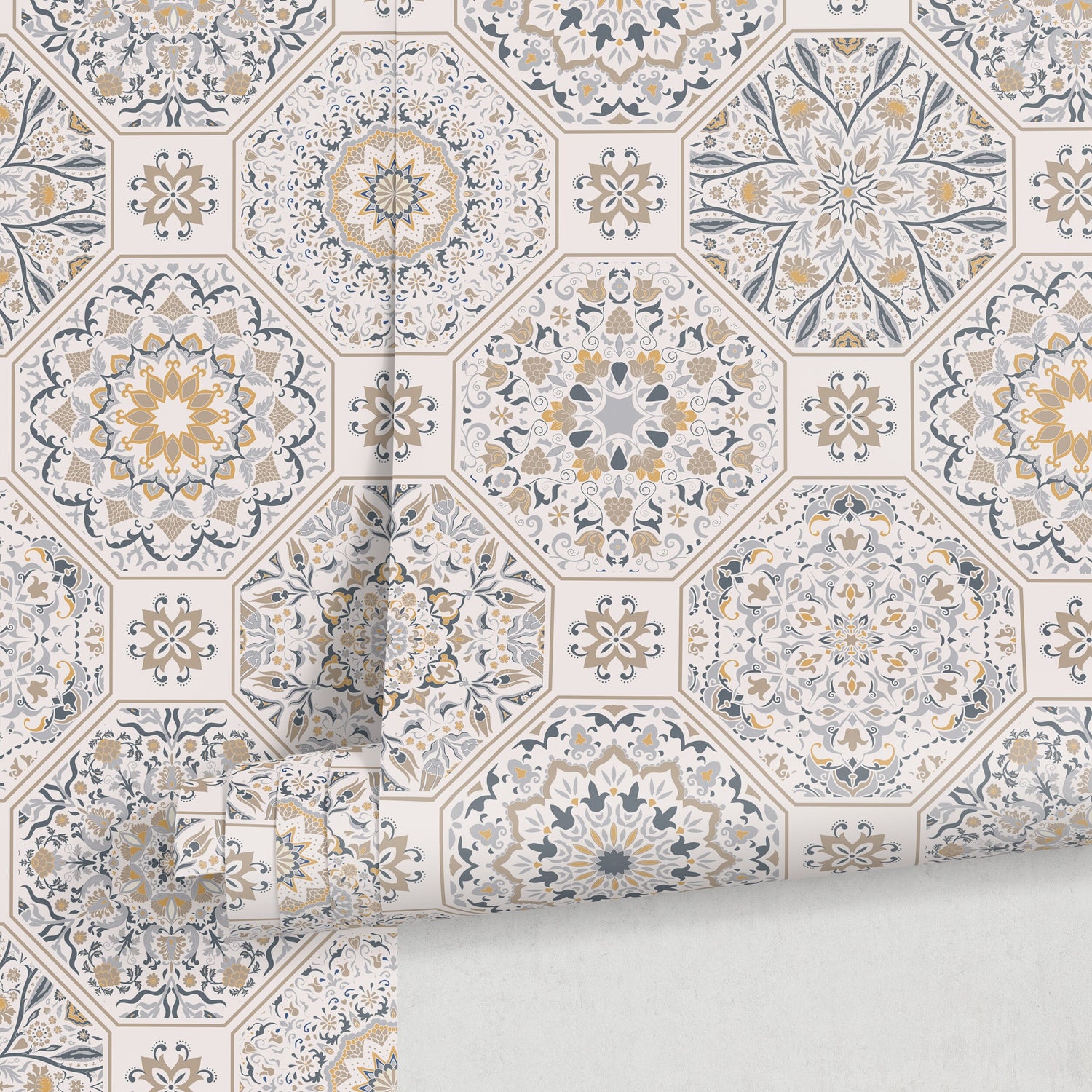 Elegant Geometric Floral Wallpaper - B872