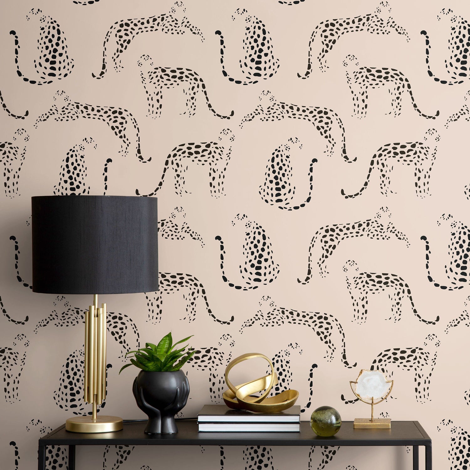 Black and Beige Tiger Wallpaper Peel and Stick and Traditional Wallpaper - C349