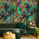 Wallpaper Peel and Stick Wallpaper Removable Wallpaper Home Decor Wall Art Wall Decor Room Decor / Tropical Jungle Leaves Wallpaper - A764