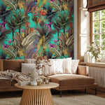 Wallpaper Peel and Stick Wallpaper Removable Wallpaper Home Decor Wall Art Wall Decor Room Decor / Tropical Jungle Leaves Wallpaper - A764