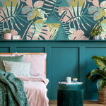 Tropical Wallpaper, Monstera Wallpaper, Wall Decor, Peel and Stick, Removable Wallpaper, Mural Wallpaper - A893