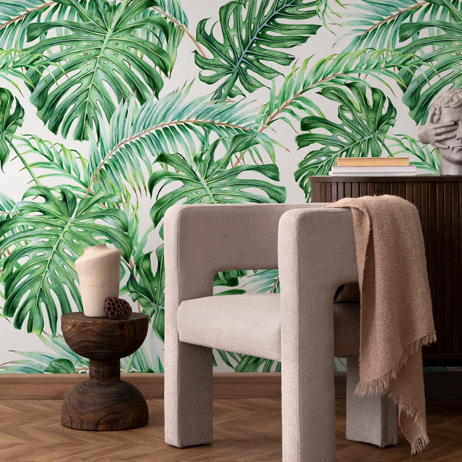 Tropical Monstera Delight Wallpaper - A013