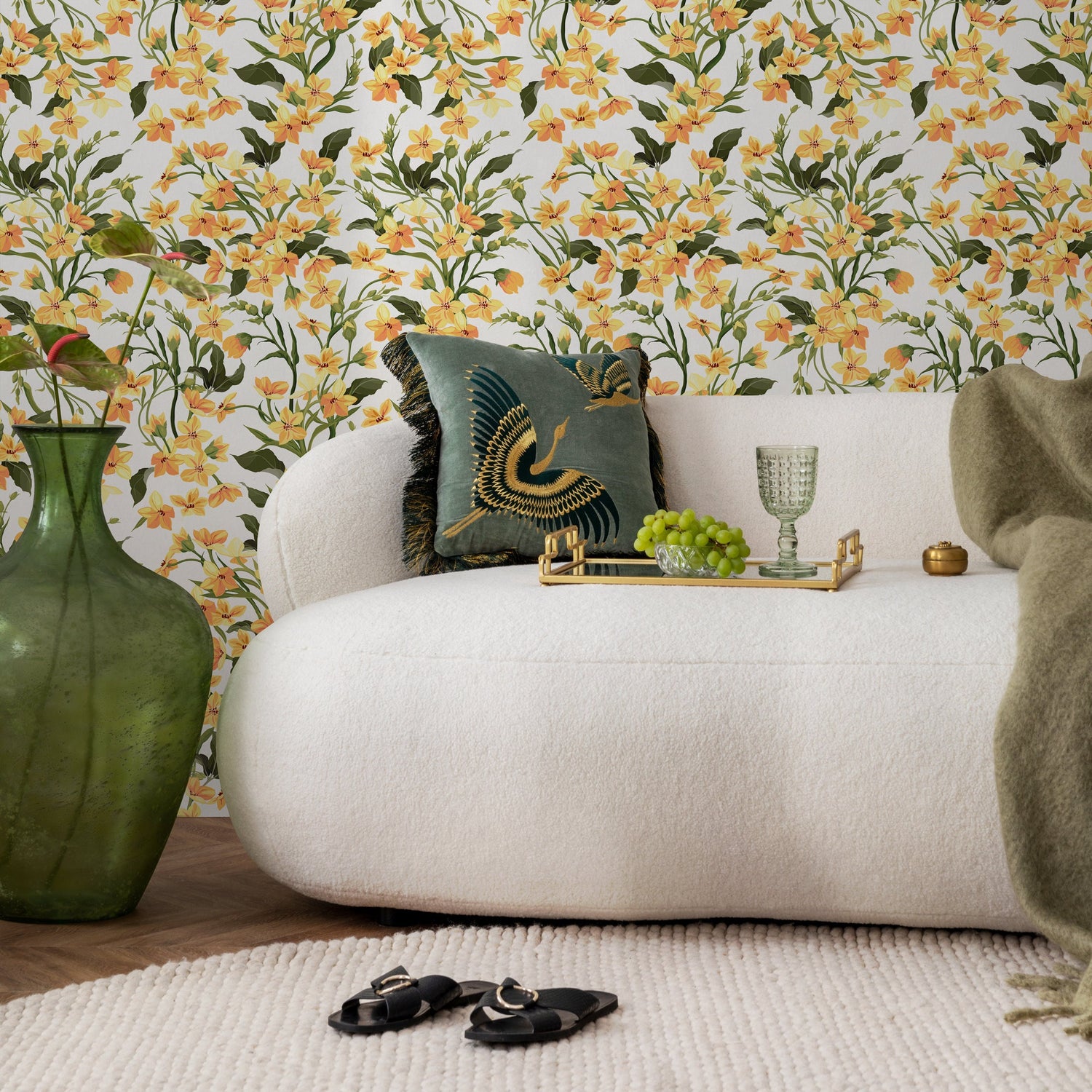 Sunny Floral Delight Wallpaper - A121