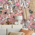 Removable Wallpaper Peel and Stick Wallpaper Wall Paper Wall Mural - Vintage Floral Wallpaper - A615