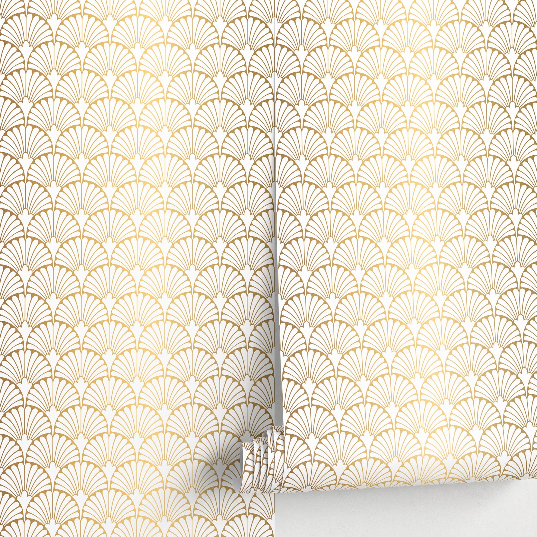 Removable Wallpaper Peel and Stick Wallpaper Wall Paper Wall Mural - Art Deco Non-Metallic Gold Wallpaper - A931