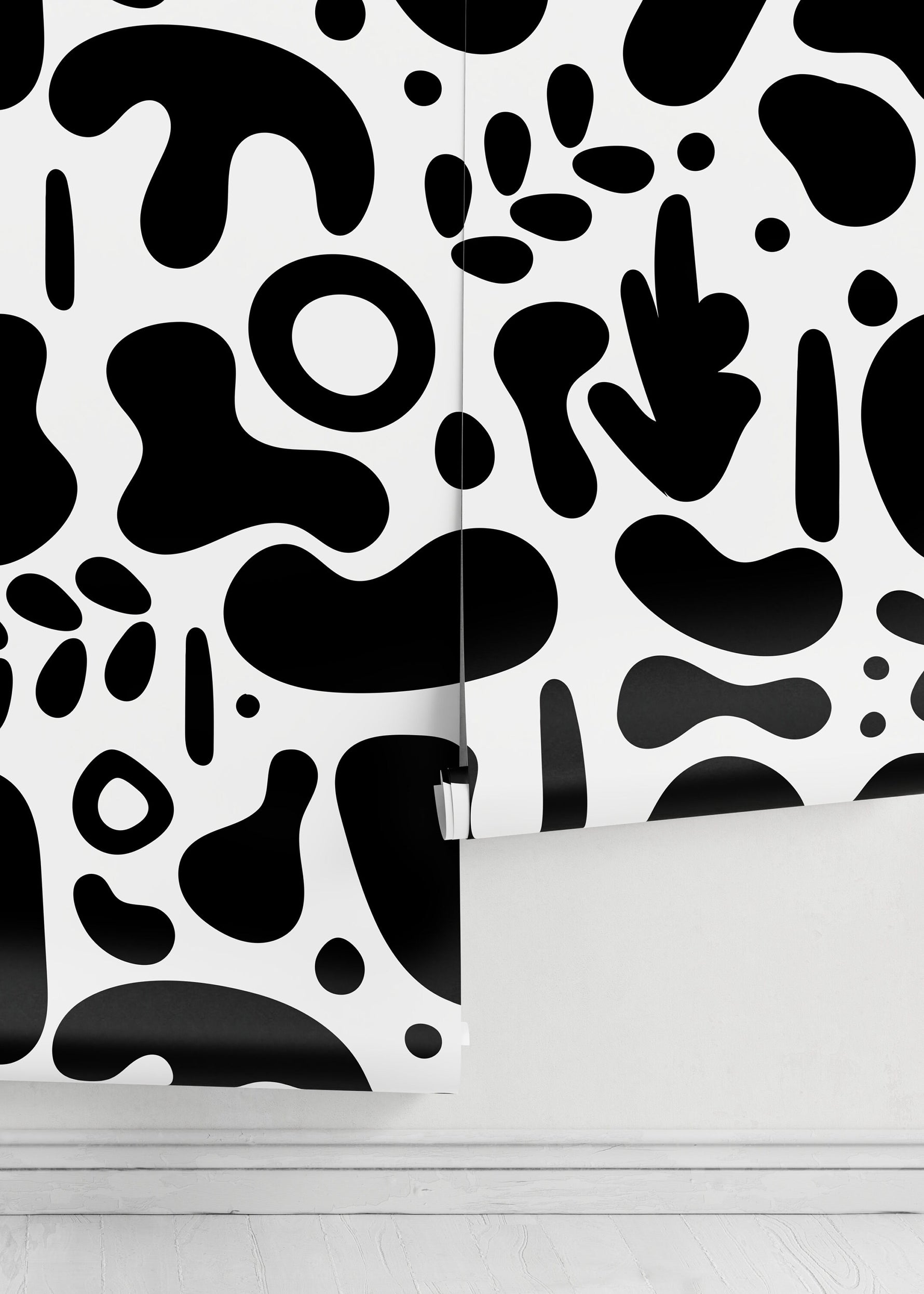 Wallpaper Peel and Stick Wallpaper Removable Wallpaper Home Decor Wall Decor Room Decor / Black and White Abstract Wallpaper - AS2-B565