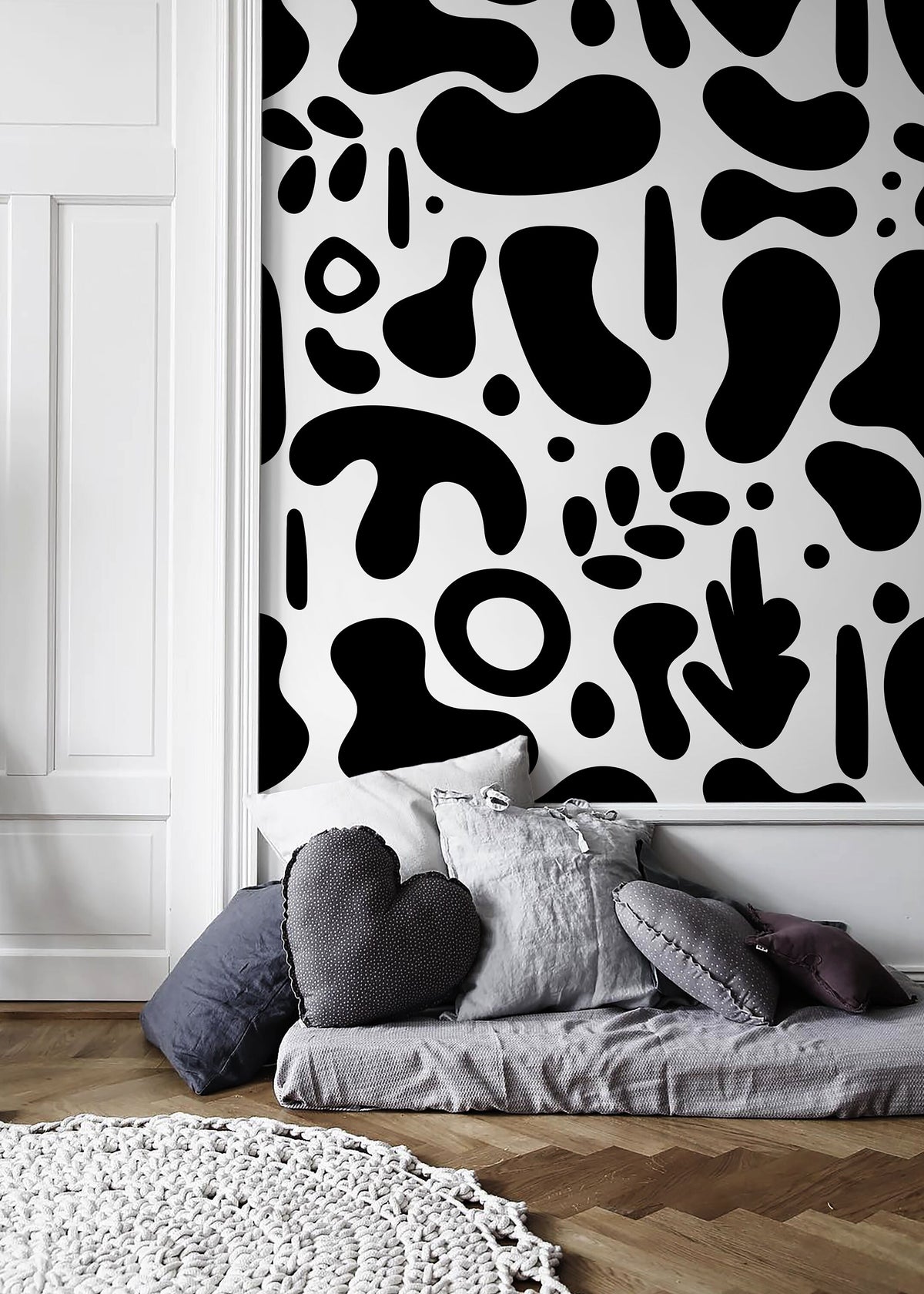 Wallpaper Peel and Stick Wallpaper Removable Wallpaper Home Decor Wall Decor Room Decor / Black and White Abstract Wallpaper - AS2-B565