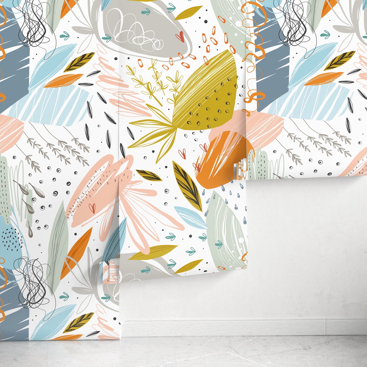 Removable Wallpaper Scandinavian Wallpaper Abstract Scandinavian Wallpaper Peel and Stick Wallpaper Wall Paper - A778