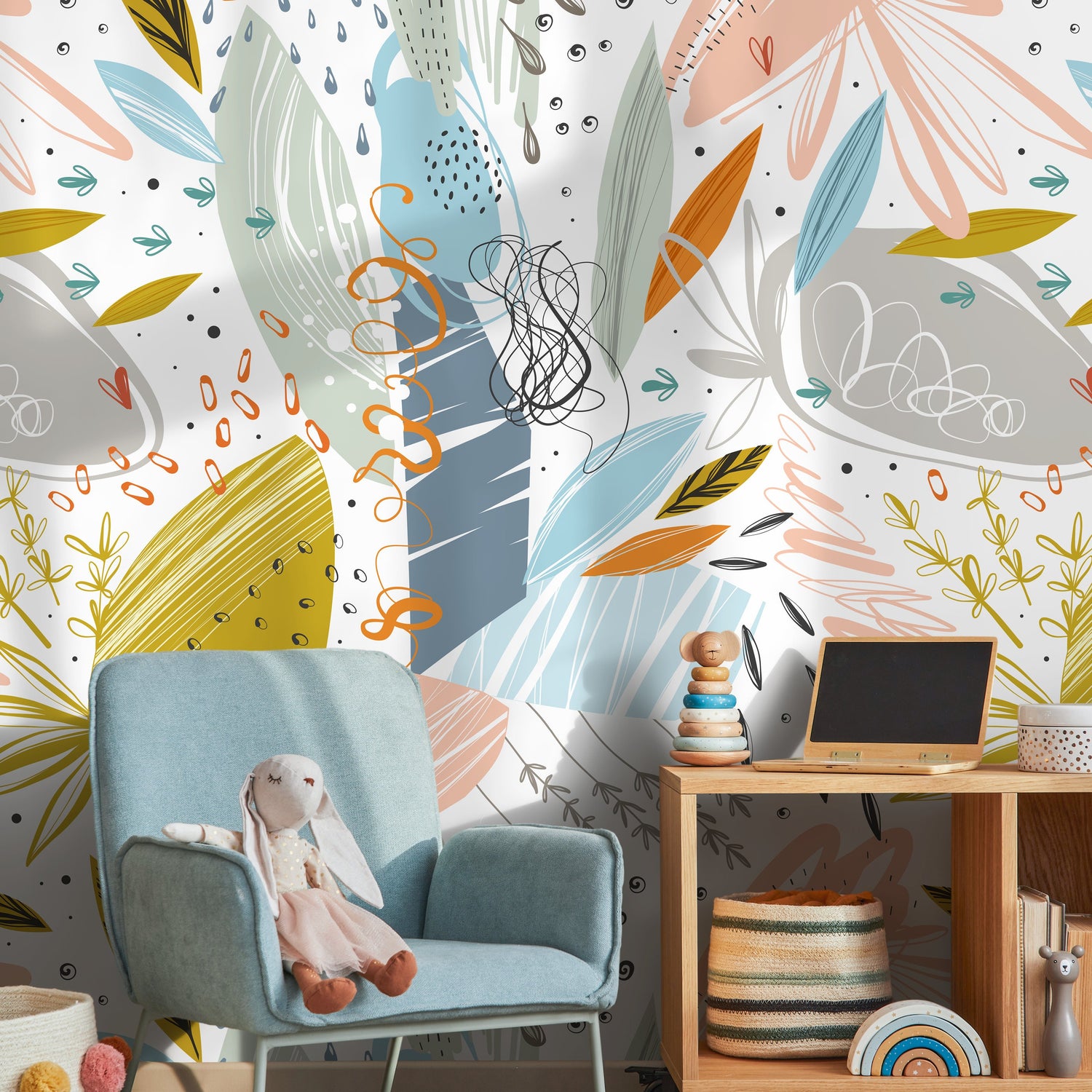 Removable Wallpaper Scandinavian Wallpaper Abstract Scandinavian Wallpaper Peel and Stick Wallpaper Wall Paper - A778