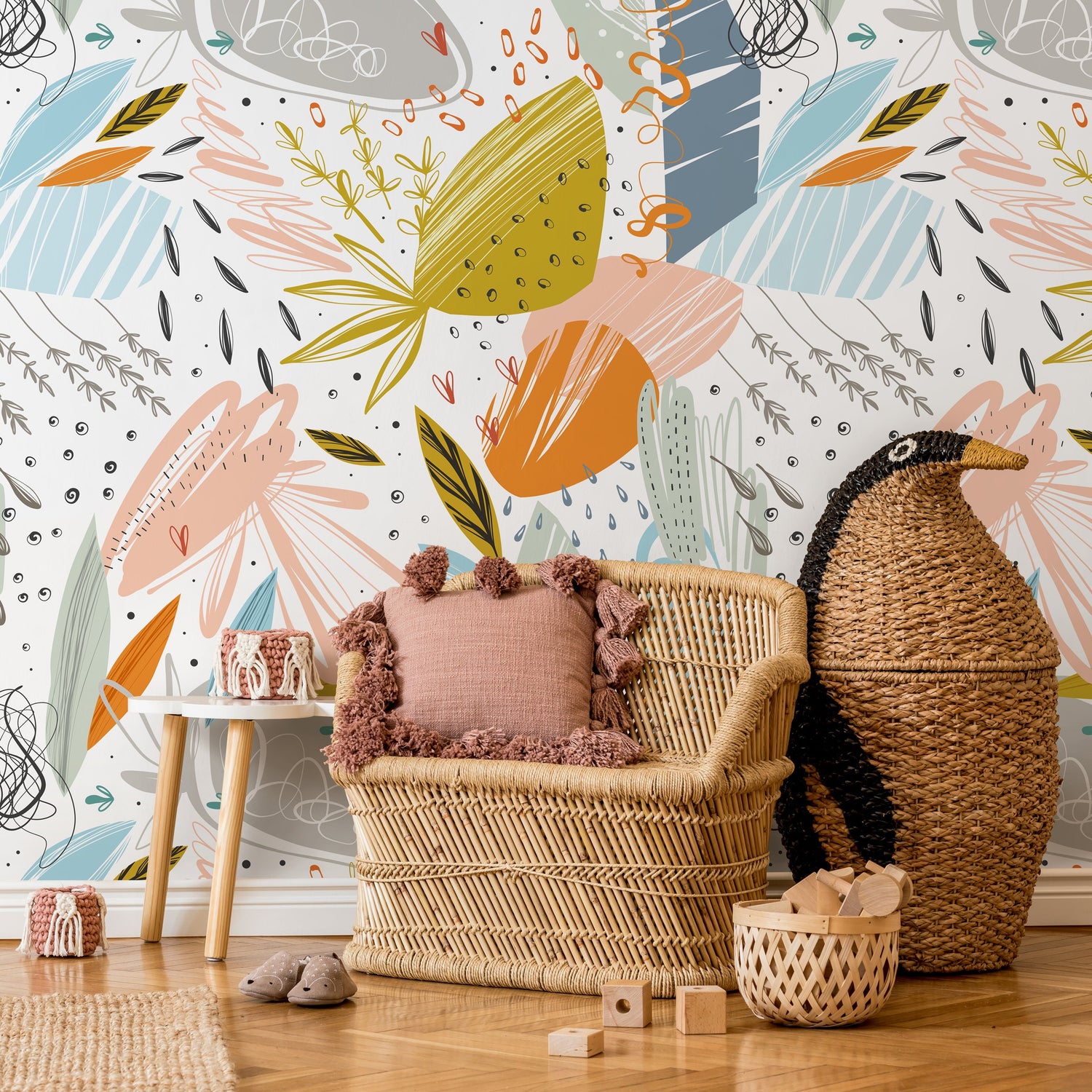 Removable Wallpaper Scandinavian Wallpaper Abstract Scandinavian Wallpaper Peel and Stick Wallpaper Wall Paper - A778