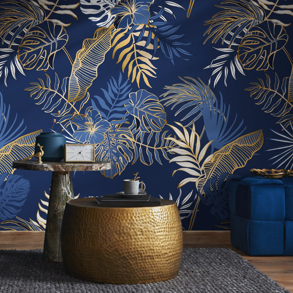 Removable Wallpaper Peel and Stick Wallpaper Wall Paper - Contemporary Non-Metallic Leaves Wallpaper - B024