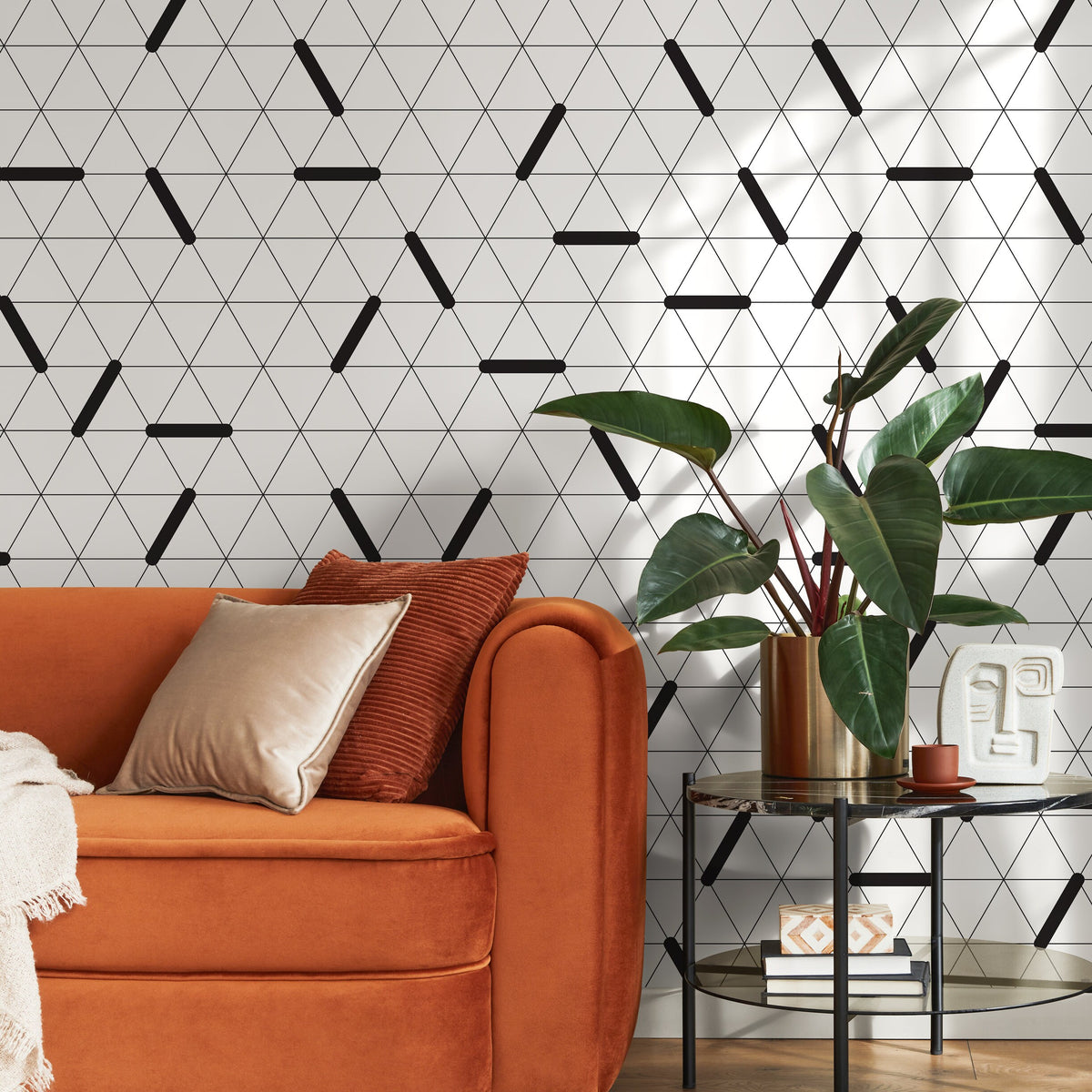 Minimalist Black and White Wallpaper Modern Wallpaper Peel and Stick and Traditional Wallpaper - B083