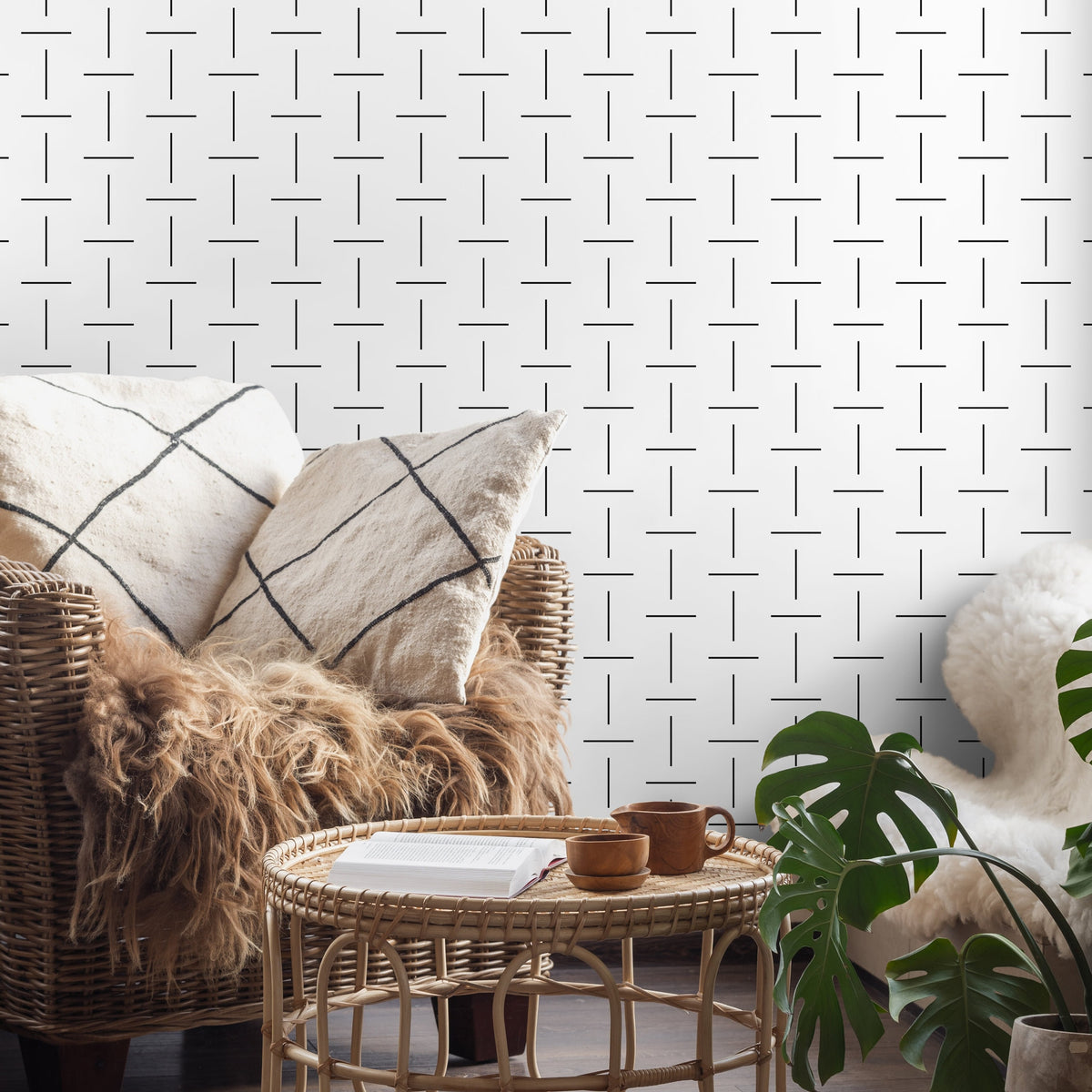 Removable Wallpaper, Scandinavian Wallpaper, Temporary Wallpaper, Minimalistic Wallpaper, Peel and Stick Wallpaper, Wall Paper, Boho - B103