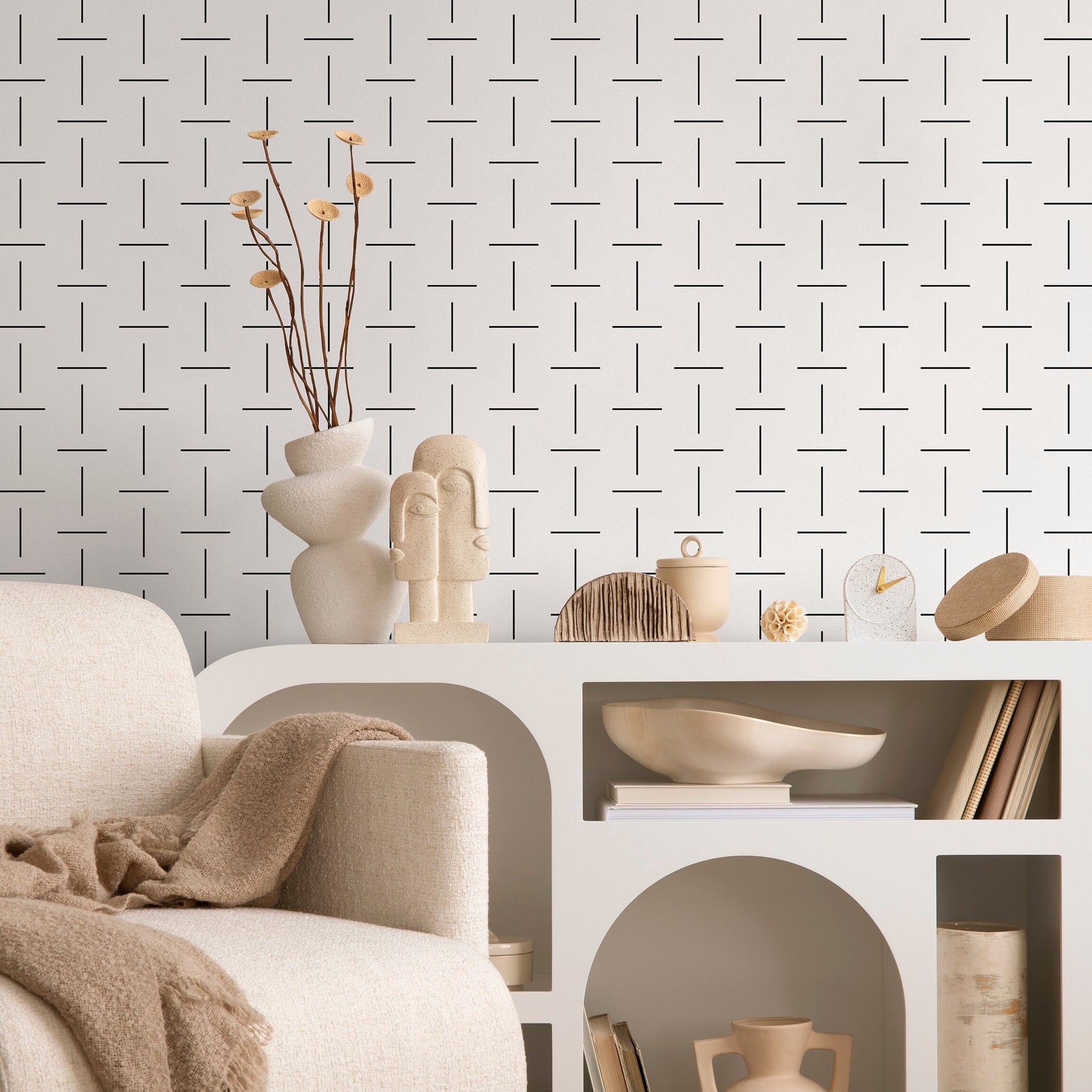 Removable Wallpaper, Scandinavian Wallpaper, Temporary Wallpaper, Minimalistic Wallpaper, Peel and Stick Wallpaper, Wall Paper, Boho - B103