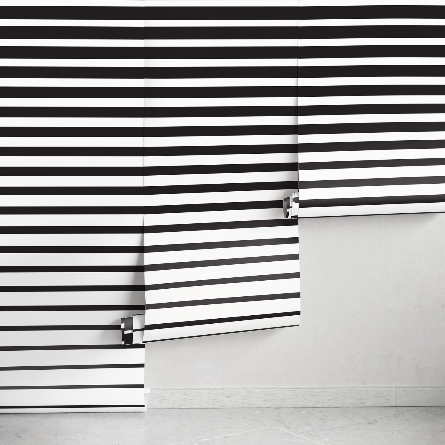 Removable Wallpaper Peel and Stick Wallpaper Wall Paper Wall Mural - Black and White Stripes - B112