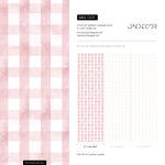 Pink Gingham Wallpaper / Peel and Stick Wallpaper Removable Wallpaper Home Decor Wall Art Wall Decor Room Decor - D011