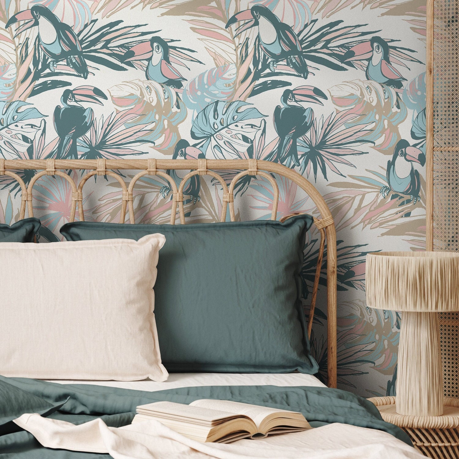 Toucan Tropical Colorful Wallpaper - Removable Wallpaper Peel and Stick Wallpaper Wall Paper Wall Mural - B249