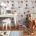 Hand Drawn Removable Wallpaper Scandinavian Wallpaper Temporary Wallpaper Contemporary Wallpaper Peel and Stick Wallpaper Wall Paper - B250