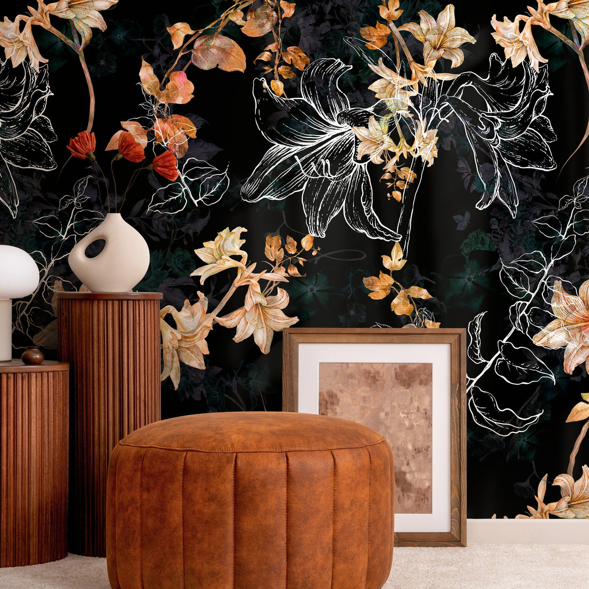 Flower Wallpaper - Removable Wallpaper Peel and Stick Wallpaper Wall Paper Wall Mural - B272